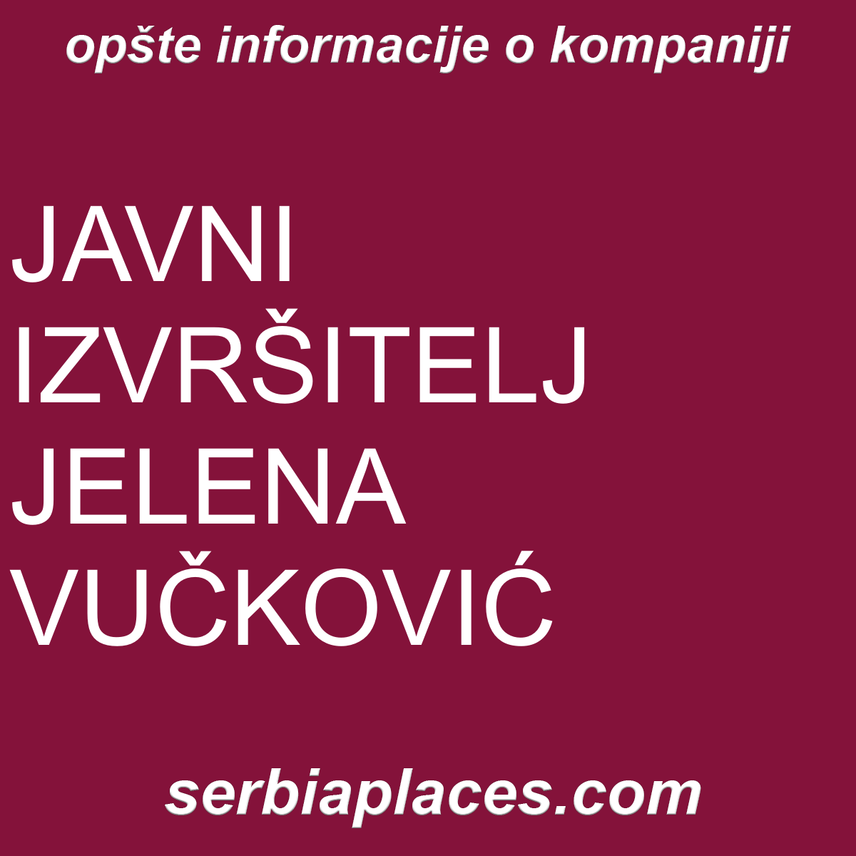 JAVNI IZVRŠITELJ JELENA VUČKOVIĆ
