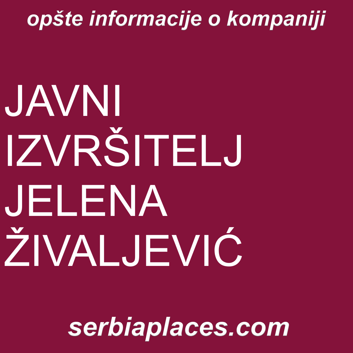 JAVNI IZVRŠITELJ JELENA ŽIVALJEVIĆ