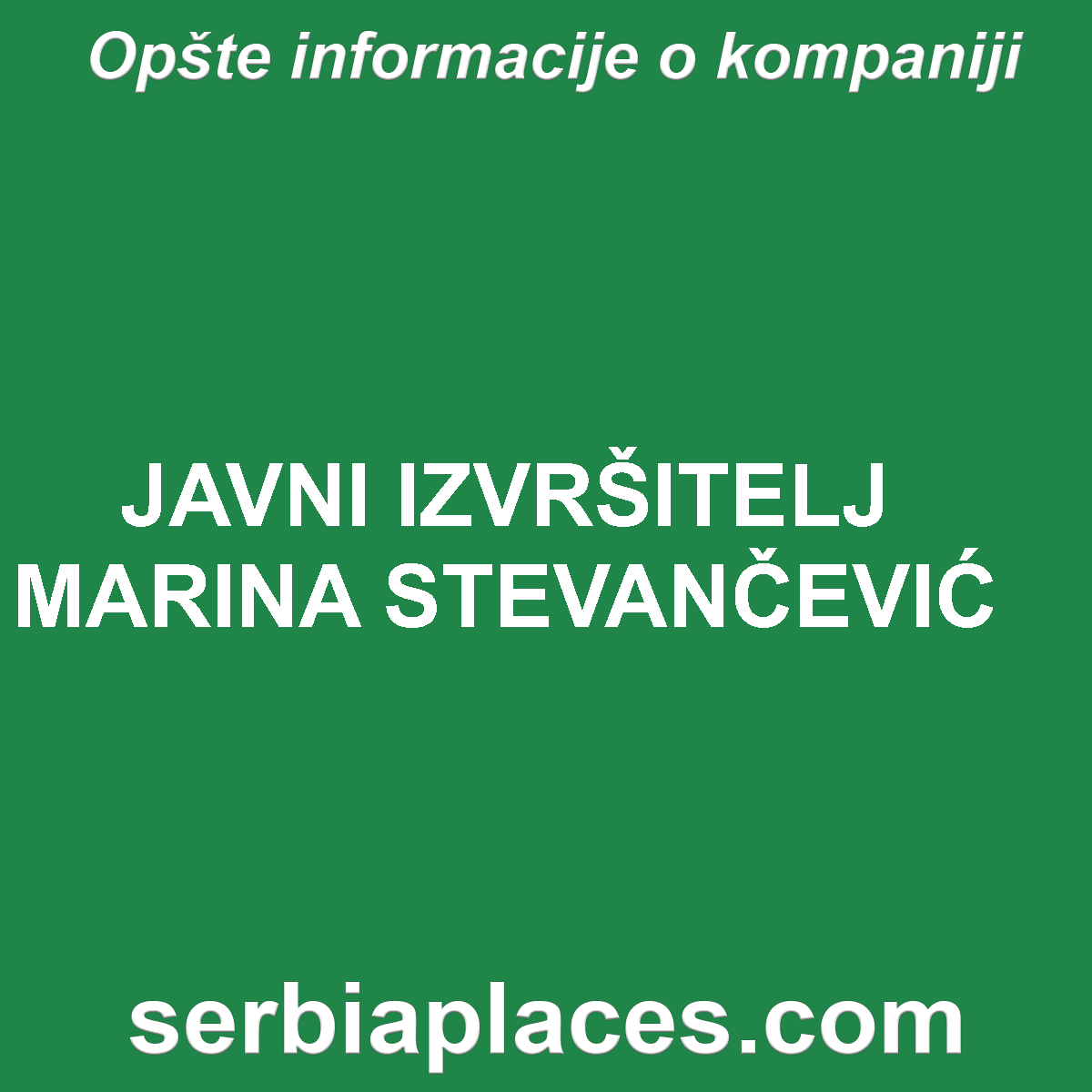 JAVNI IZVRŠITELJ MARINA STEVANČEVIĆ