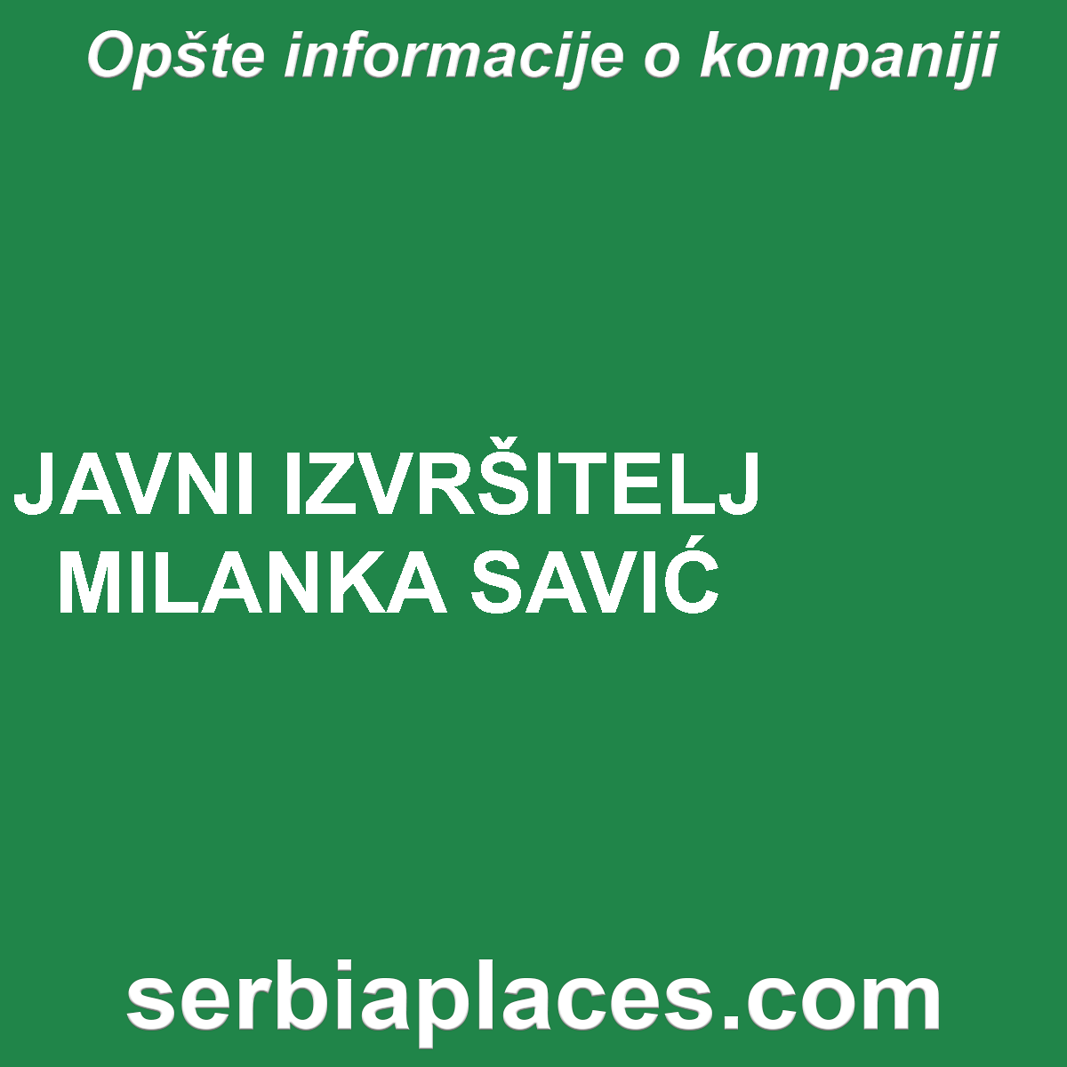 JAVNI IZVRŠITELJ MILANKA SAVIĆ