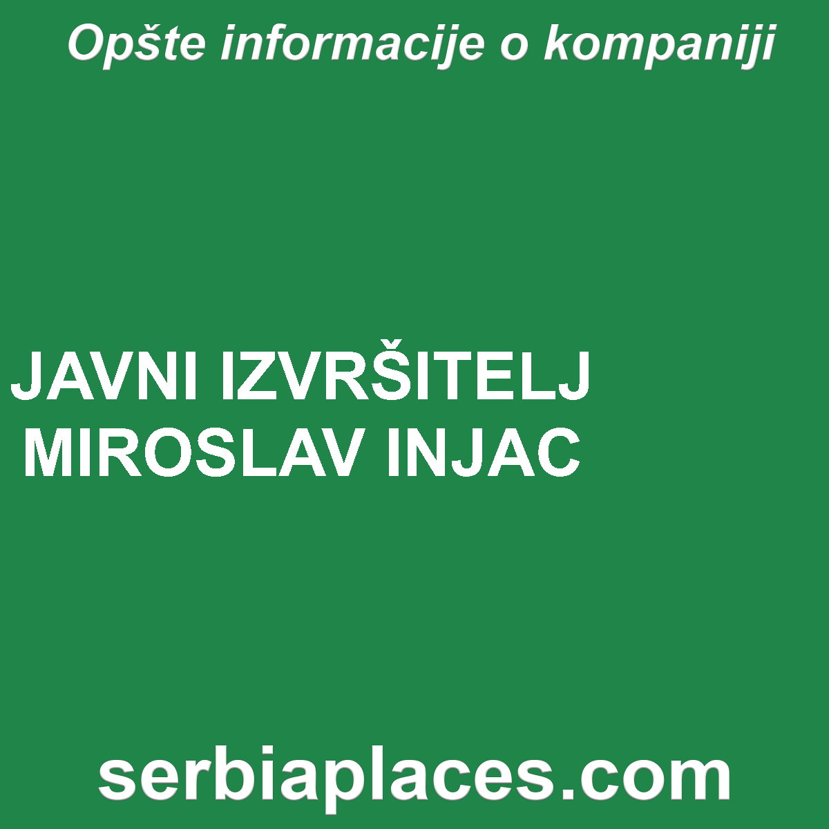 JAVNI IZVRŠITELJ MIROSLAV INJAC