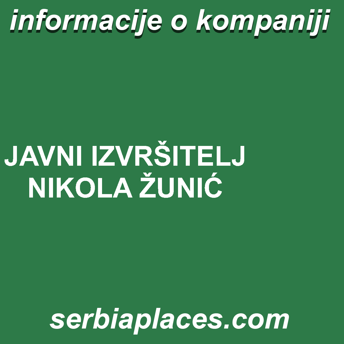 JAVNI IZVRŠITELJ NIKOLA ŽUNIĆ