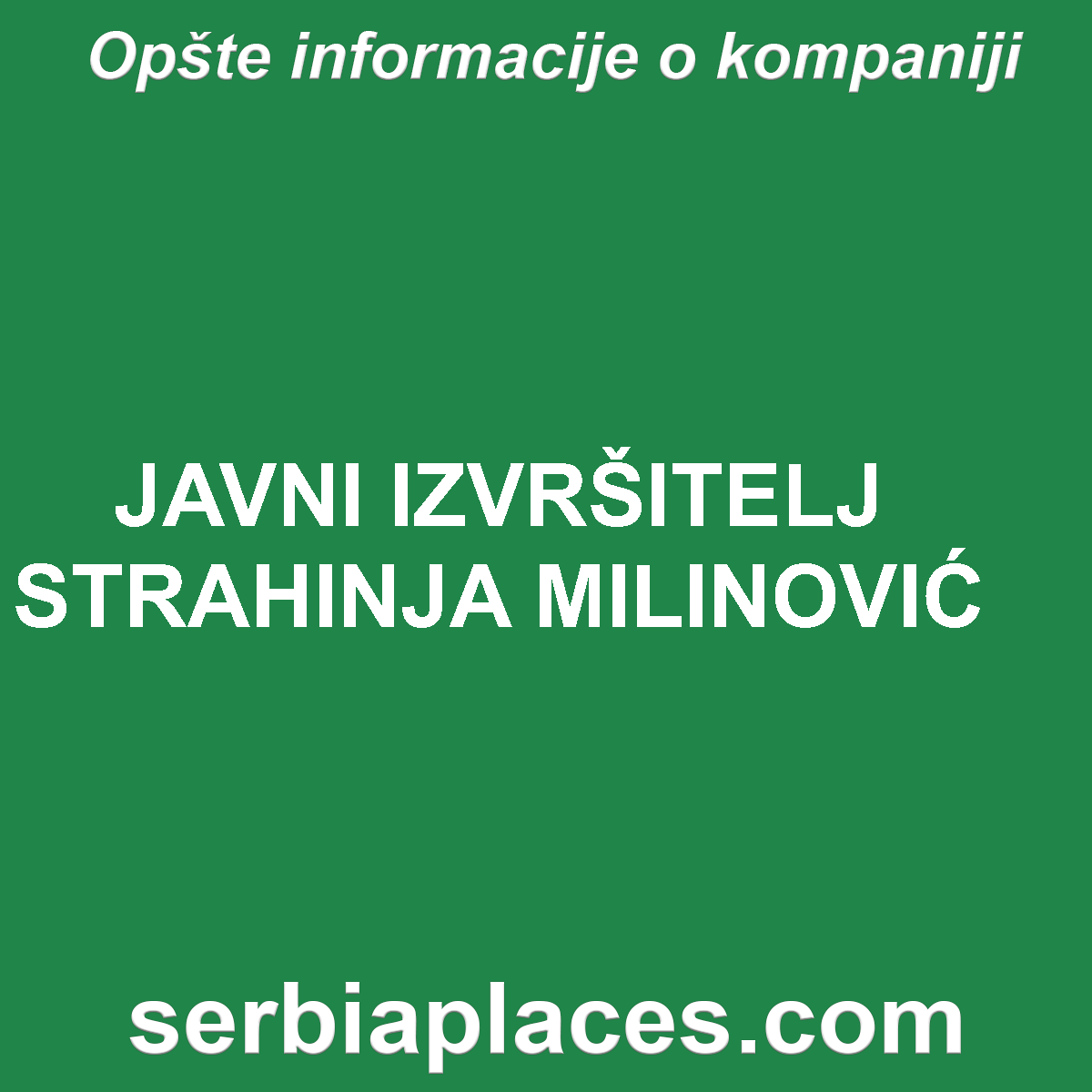 JAVNI IZVRŠITELJ STRAHINJA MILINOVIĆ