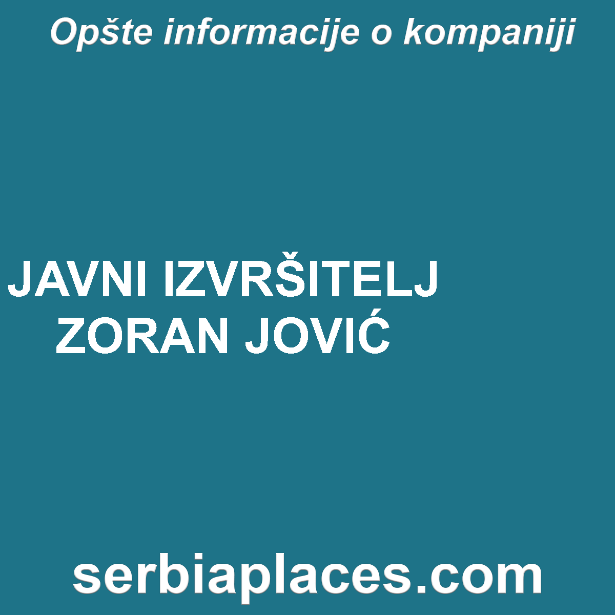 JAVNI IZVRŠITELJ ZORAN JOVIĆ