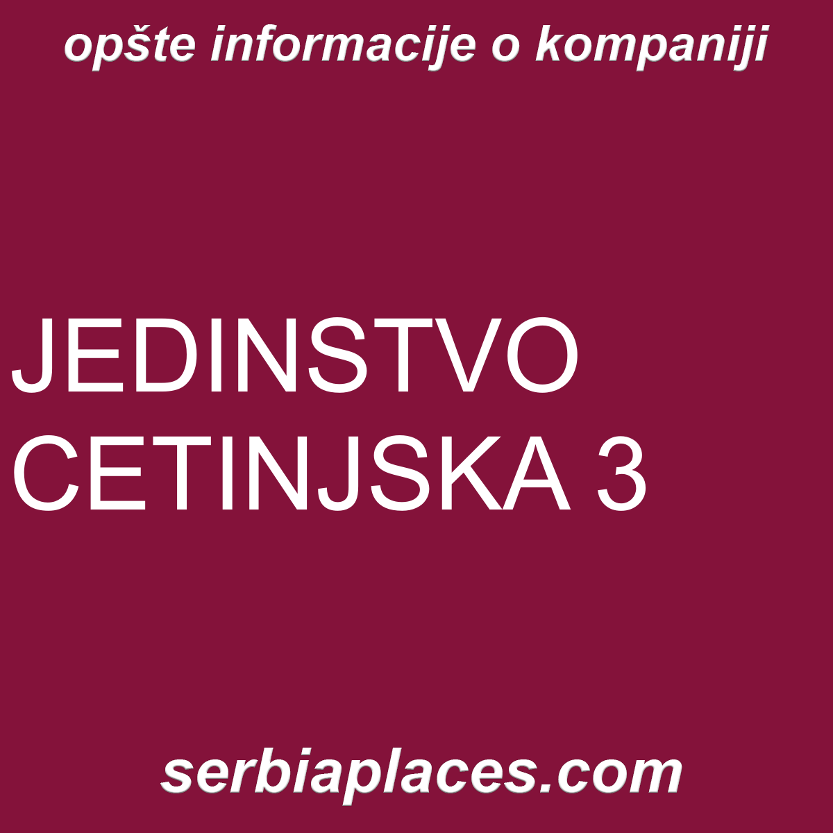 JEDINSTVO CETINJSKA 3