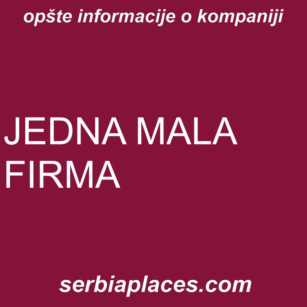 JEDNA MALA FIRMA