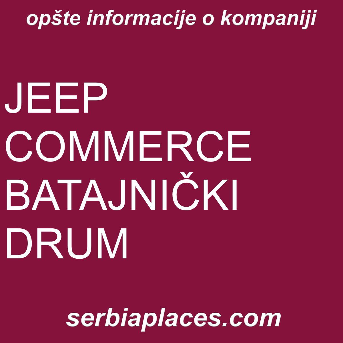 JEEP COMMERCE BATAJNIČKI DRUM