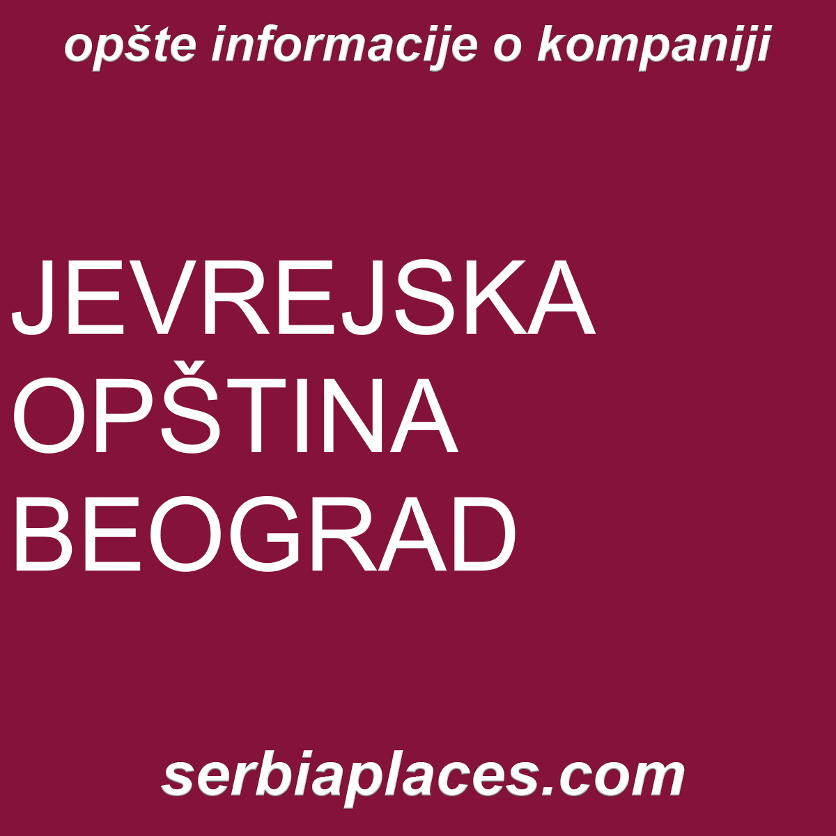 JEVREJSKA OPŠTINA BEOGRAD