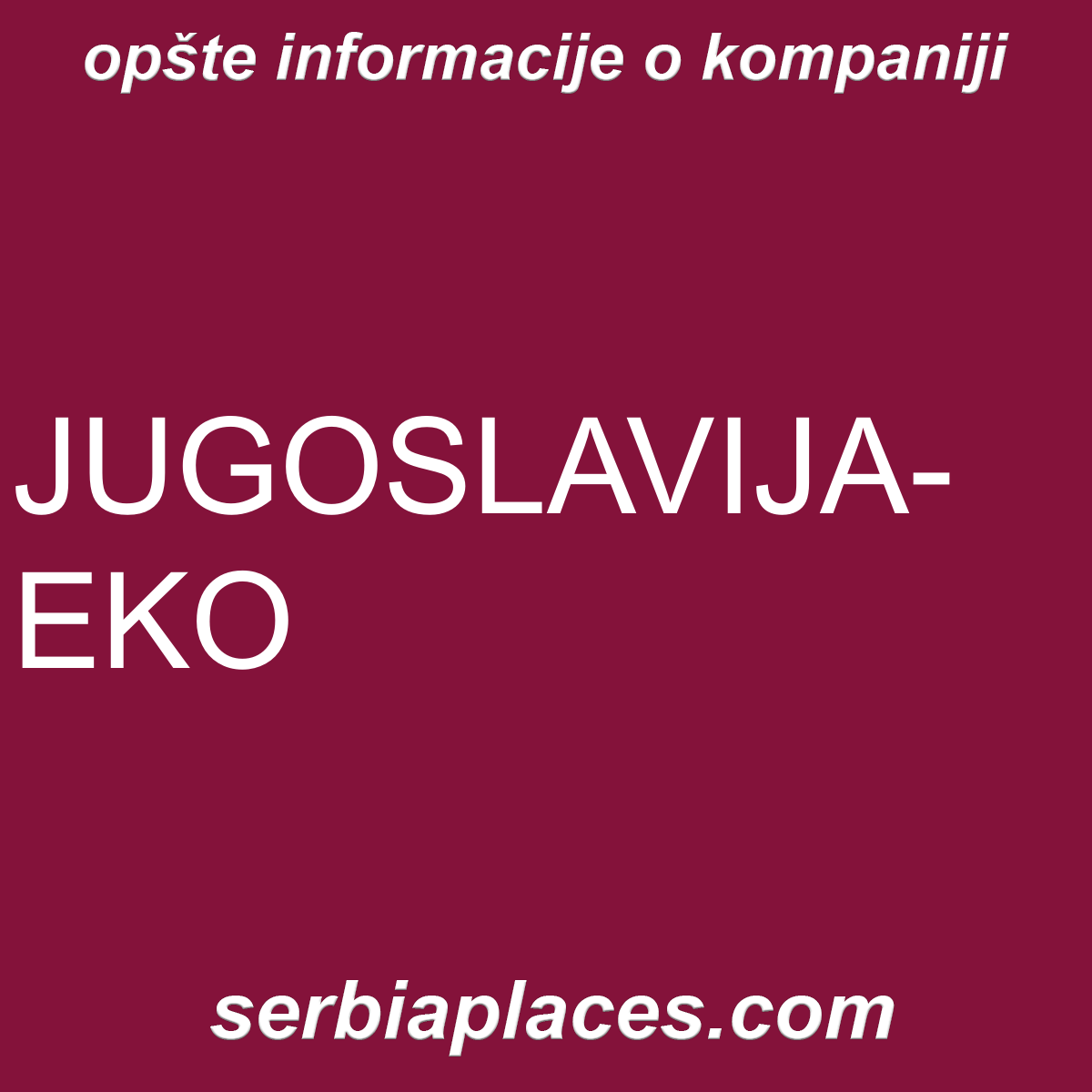 JUGOSLAVIJA-EKO