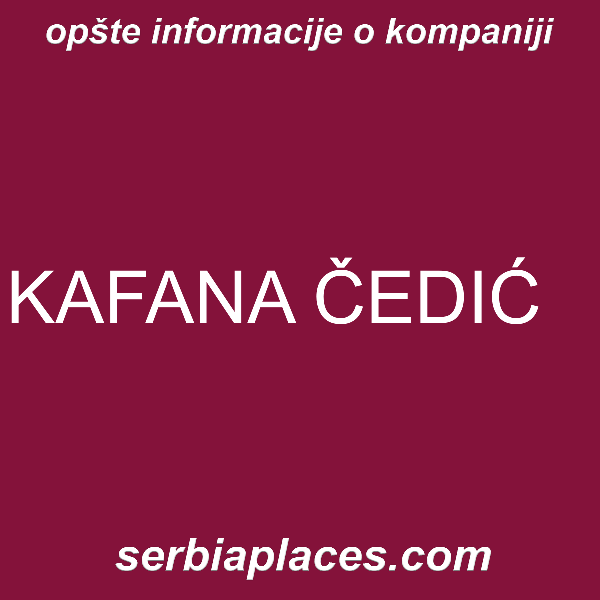 KAFANA ČEDIĆ