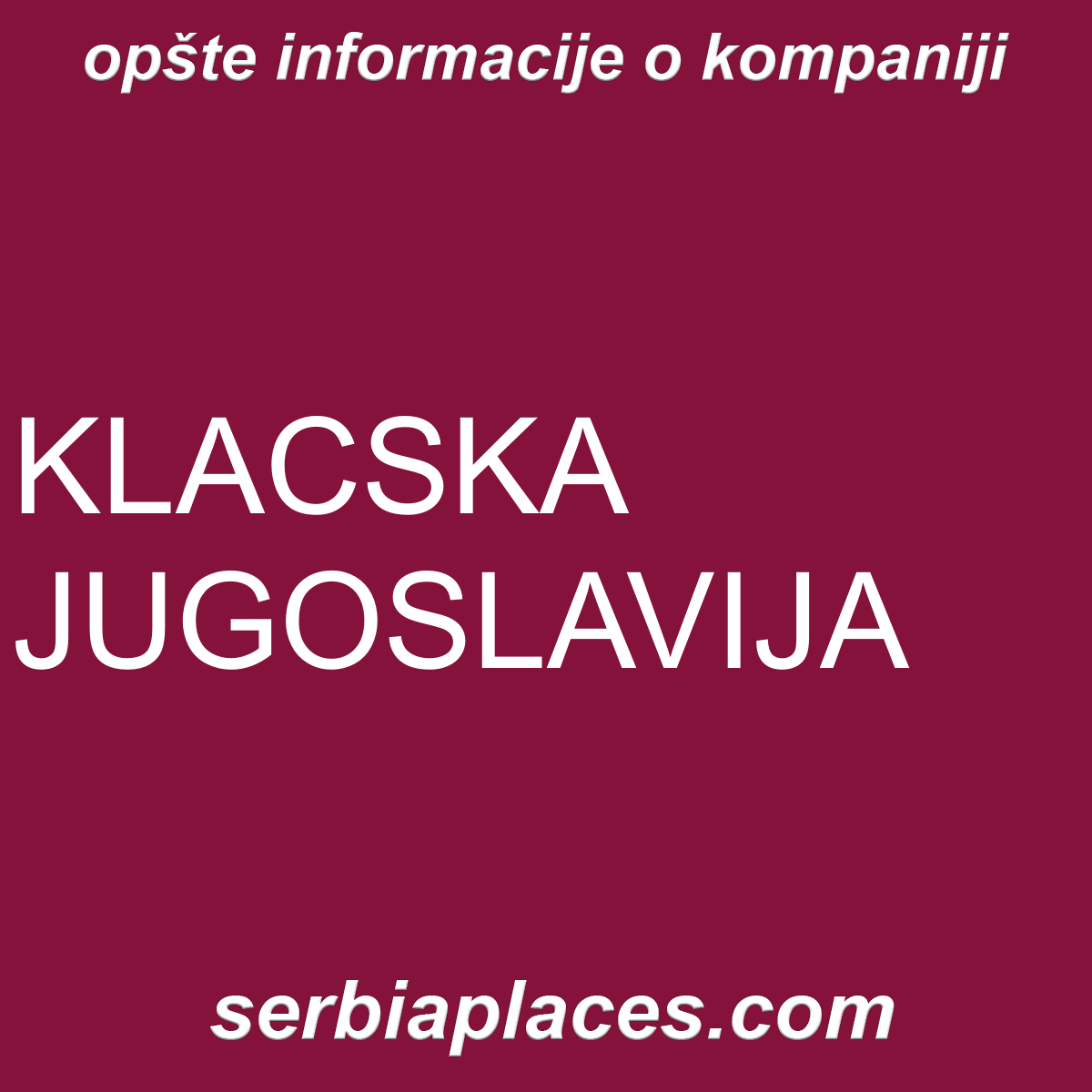 KLACSKA JUGOSLAVIJA