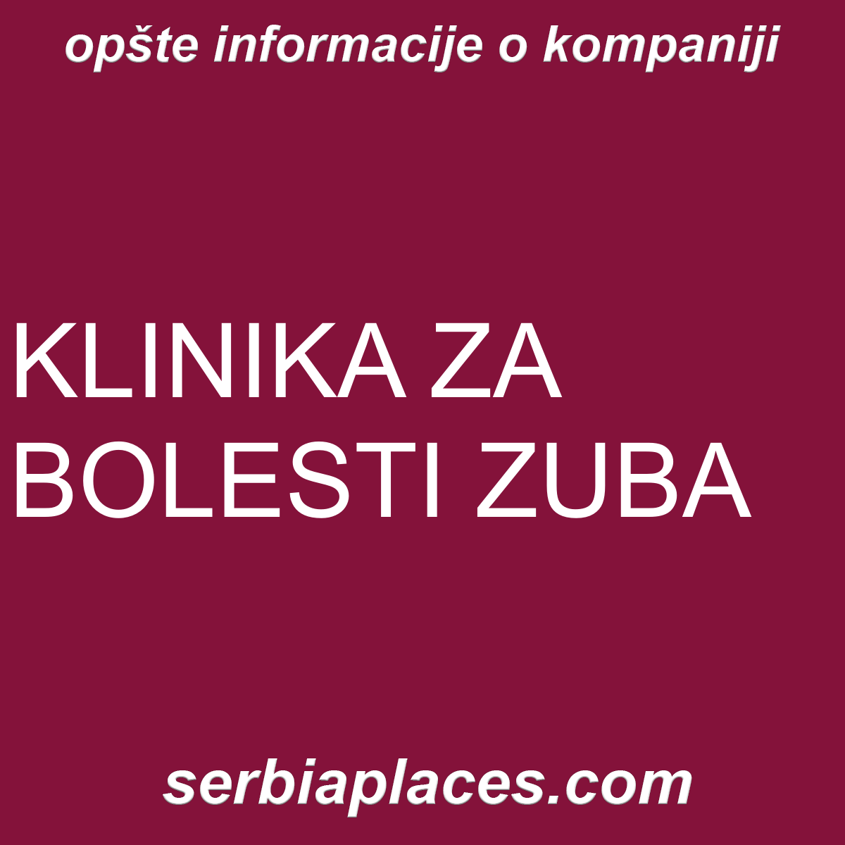 KLINIKA ZA BOLESTI ZUBA