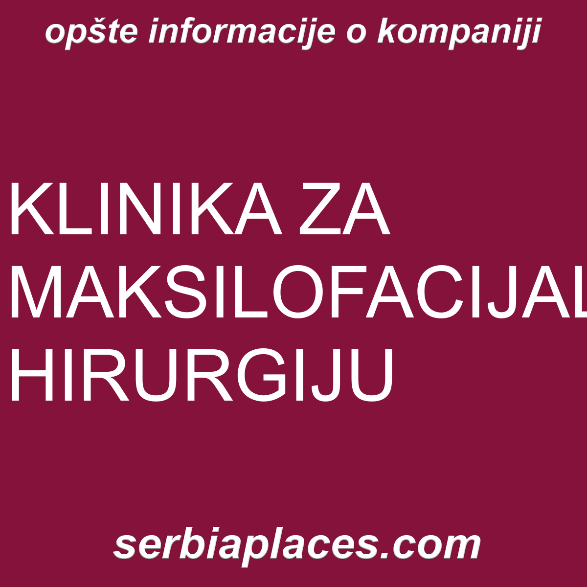 KLINIKA ZA MAKSILOFACIJALNU HIRURGIJU