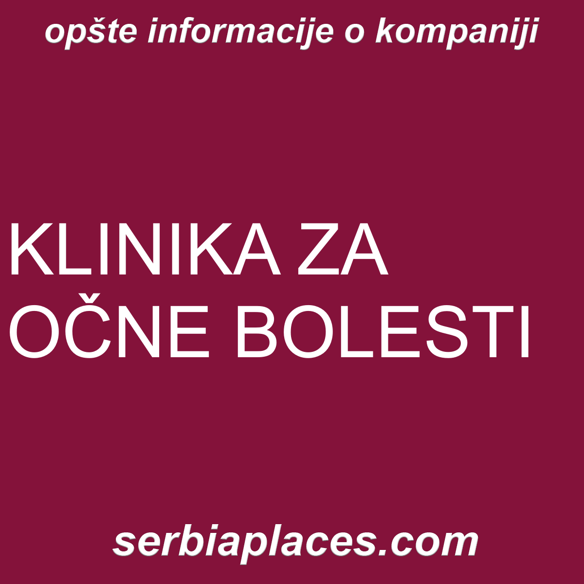 KLINIKA ZA OČNE BOLESTI