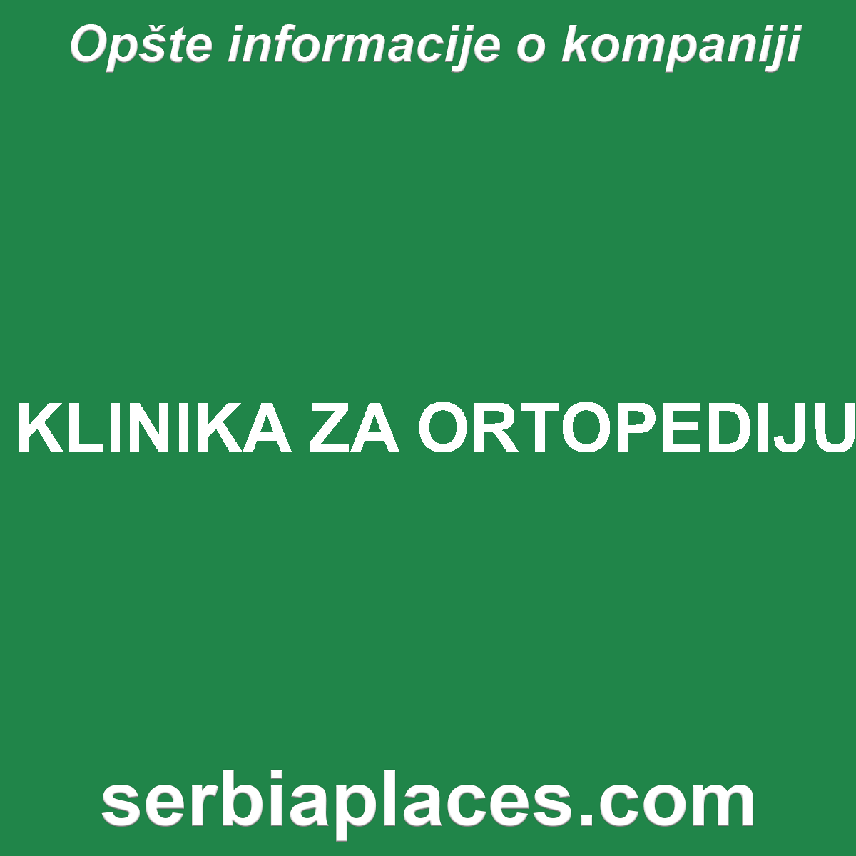 KLINIKA ZA ORTOPEDIJU