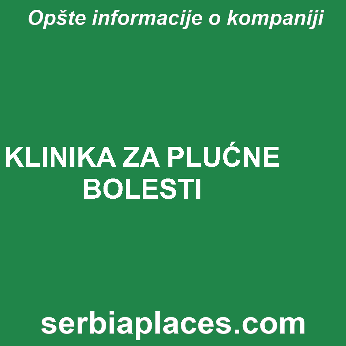 KLINIKA ZA PLUĆNE BOLESTI