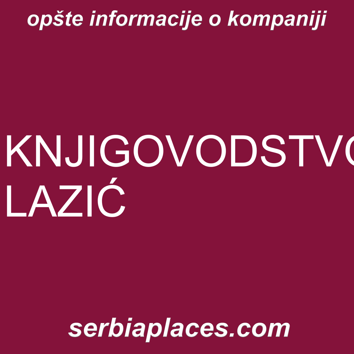 KNJIGOVODSTVO LAZIĆ