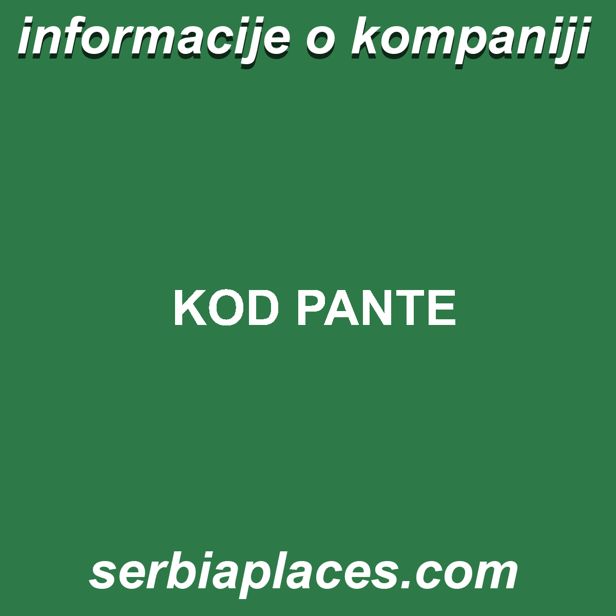 KOD PANTE