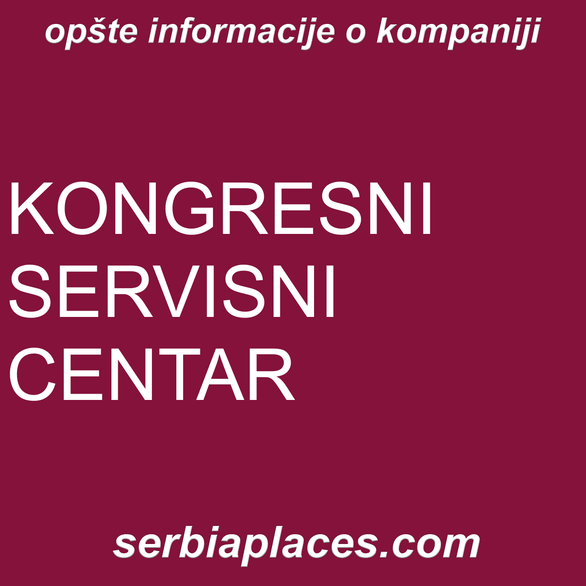 KONGRESNI SERVISNI CENTAR