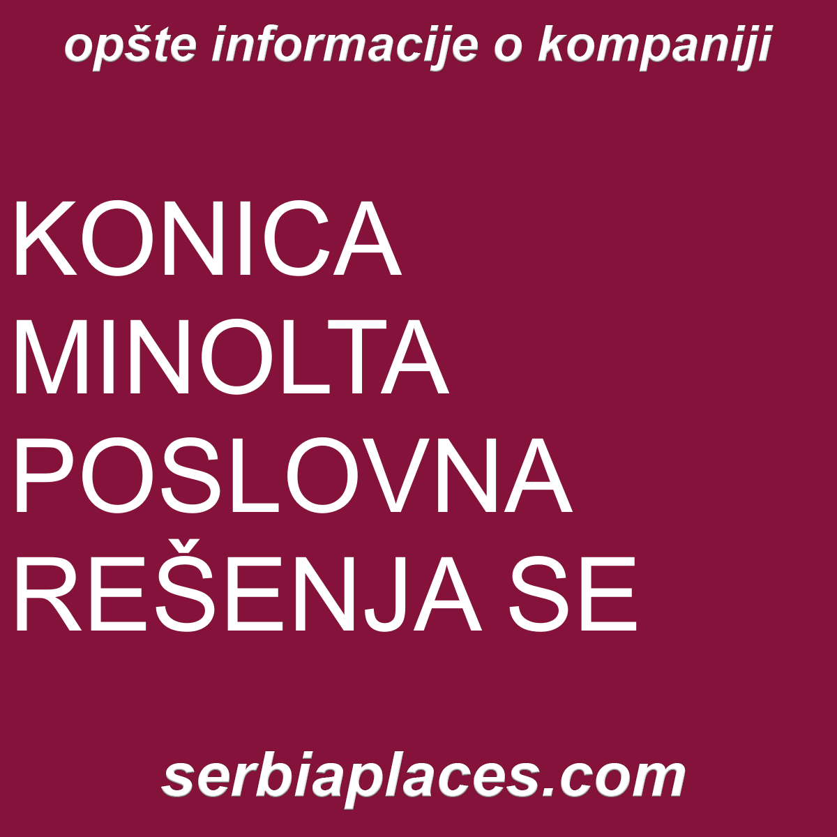 KONICA MINOLTA POSLOVNA REŠENJA SE