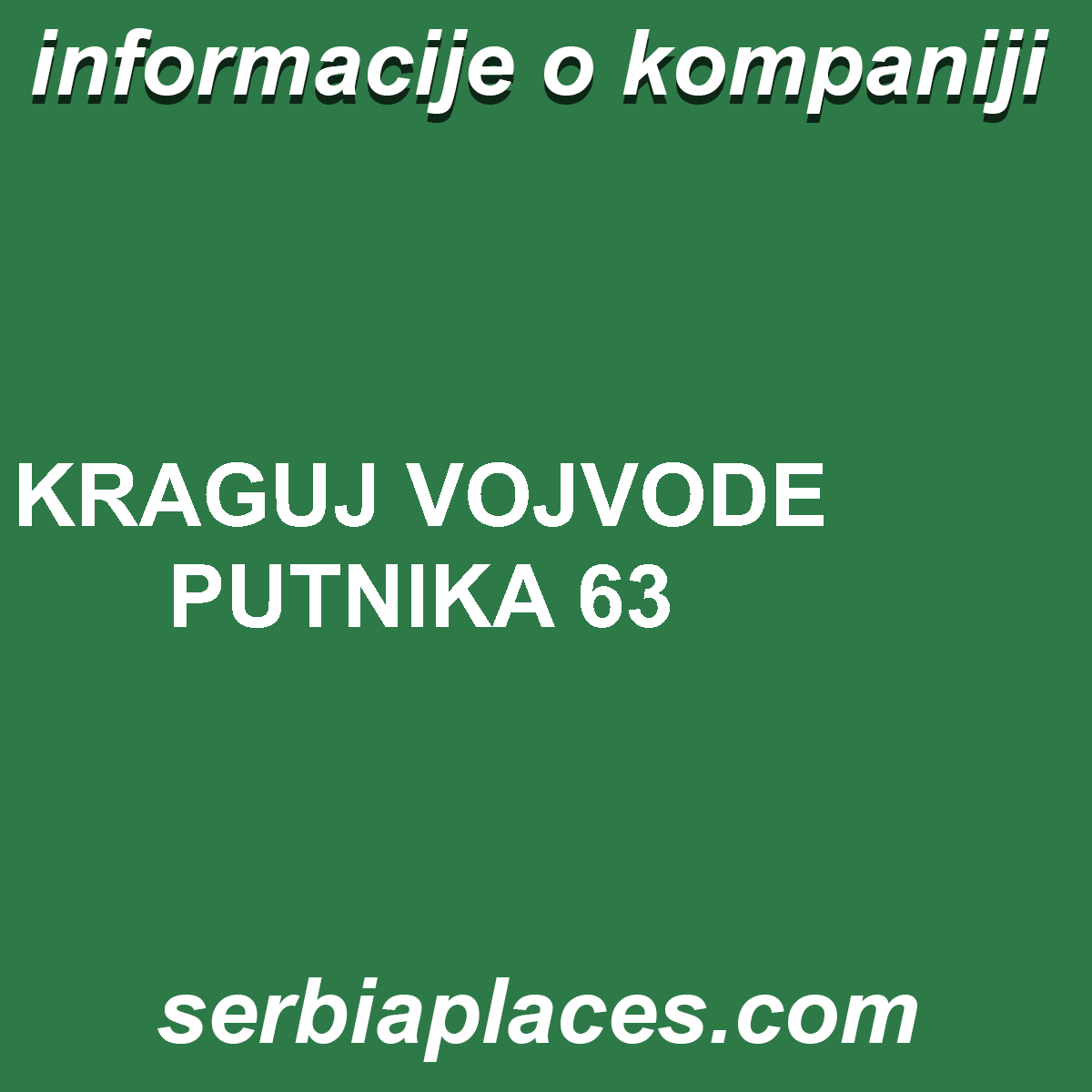 KRAGUJ VOJVODE PUTNIKA 63