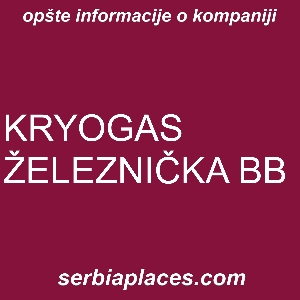 KRYOGAS ŽELEZNIČKA BB