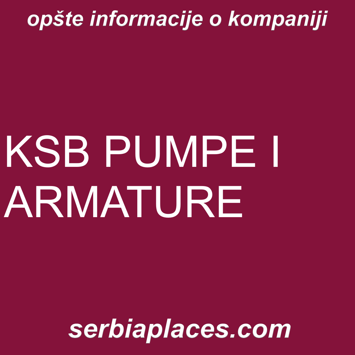 KSB PUMPE I ARMATURE