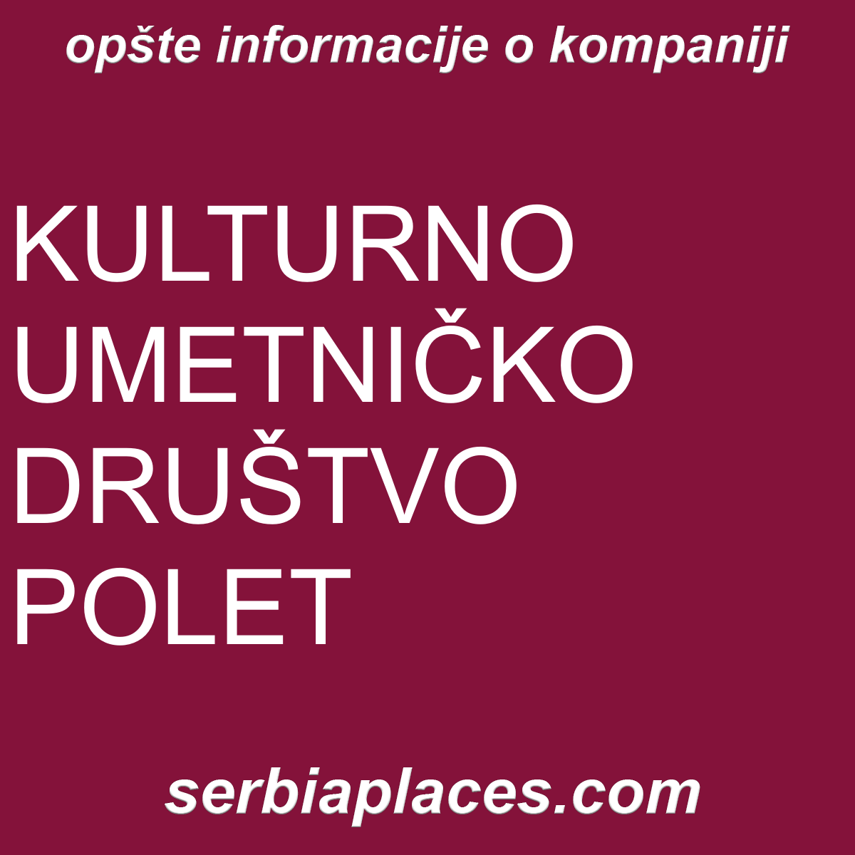 KULTURNO UMETNIČKO DRUŠTVO POLET