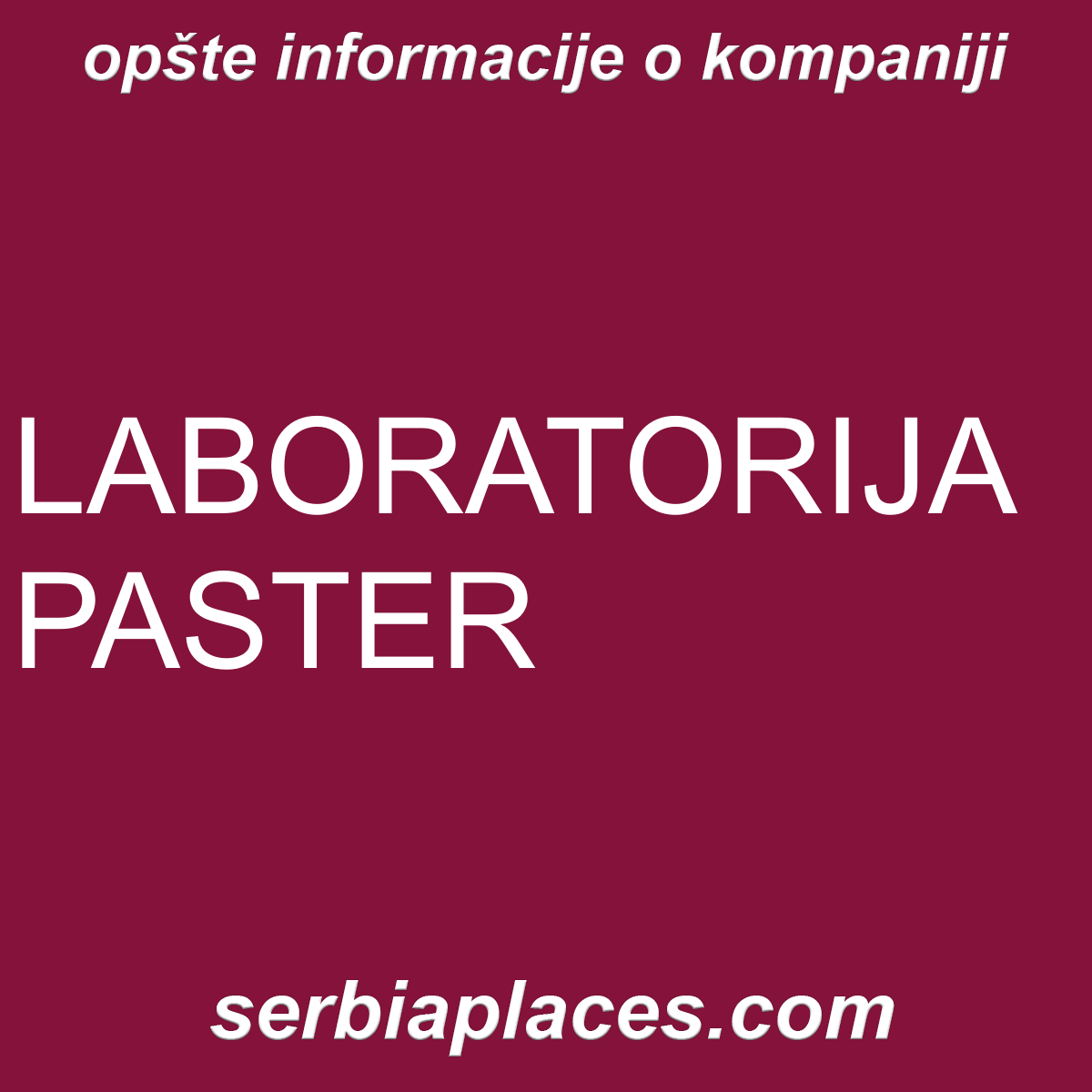 LABORATORIJA PASTER