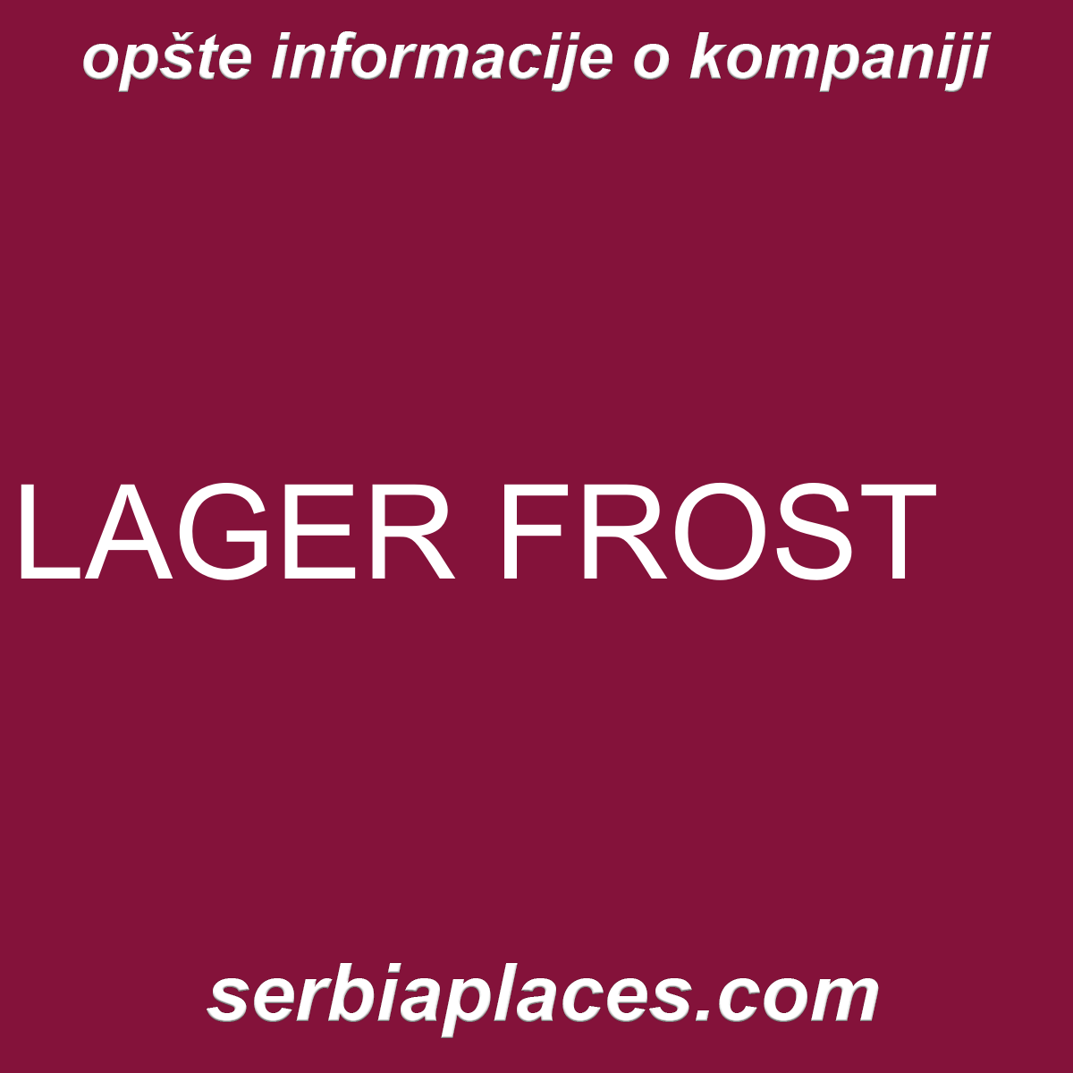 LAGER FROST