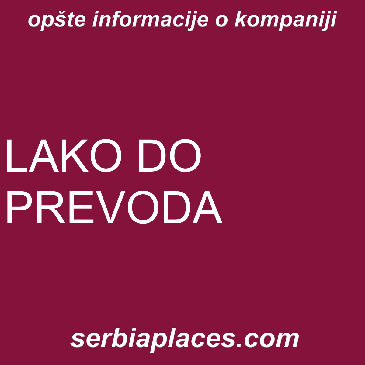 LAKO DO PREVODA
