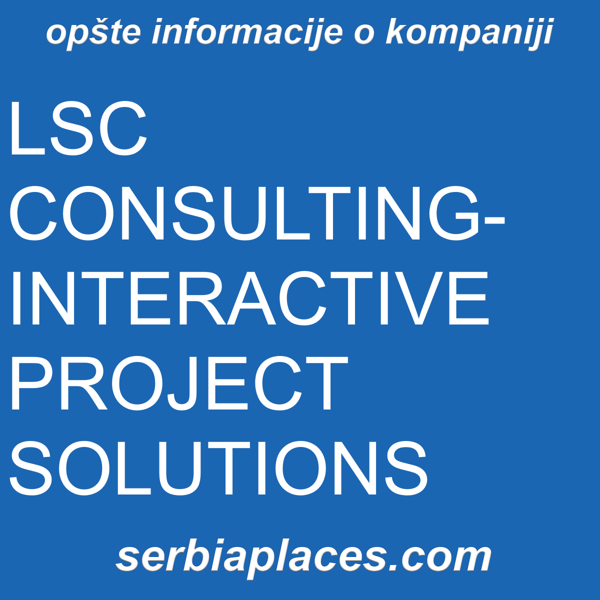 LSC CONSULTING-INTERACTIVE PROJECT SOLUTIONS