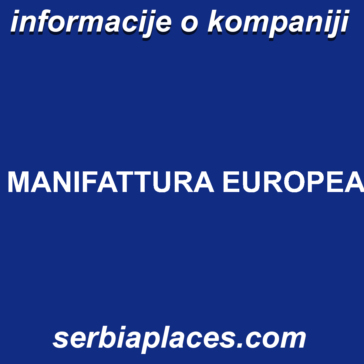MANIFATTURA EUROPEA