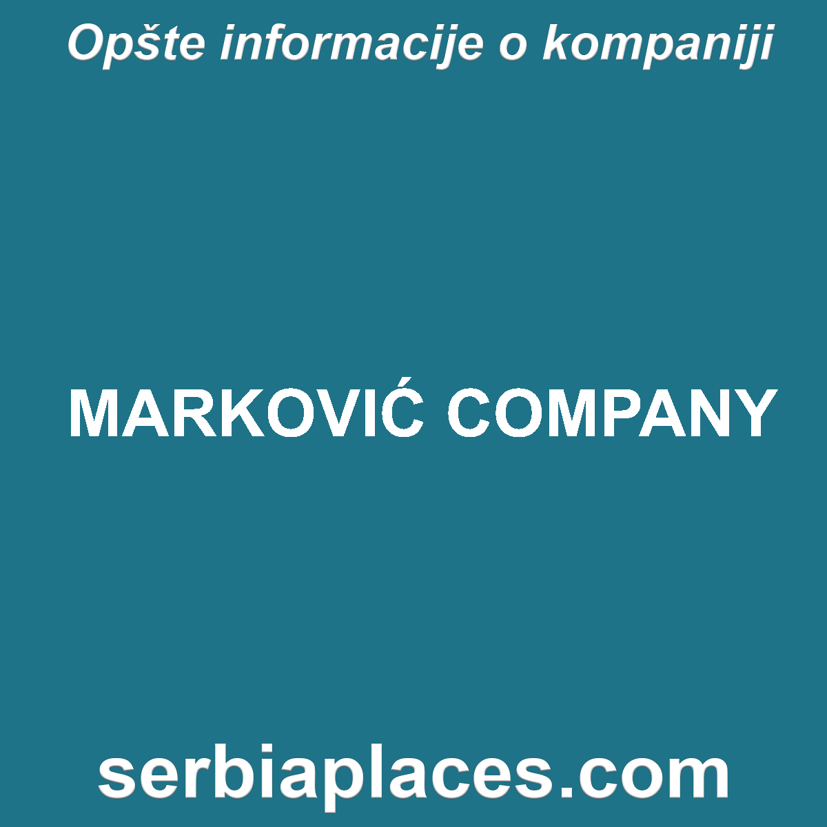 MARKOVIĆ COMPANY