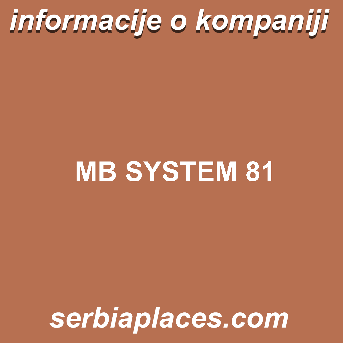 MB SYSTEM 81