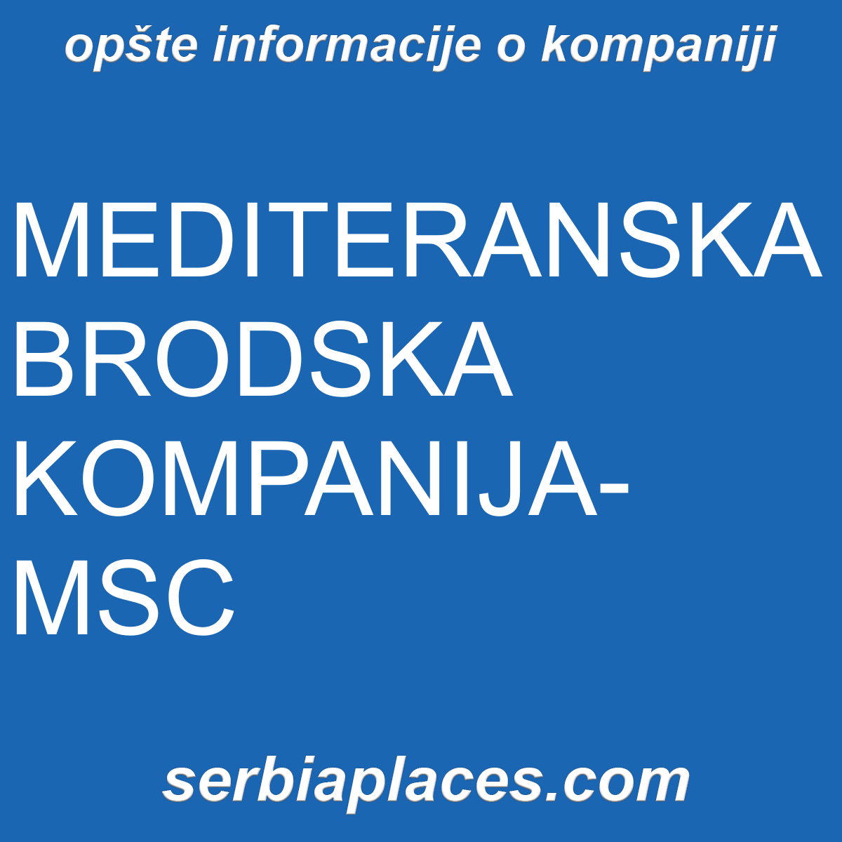 MEDITERANSKA BRODSKA KOMPANIJA-MSC