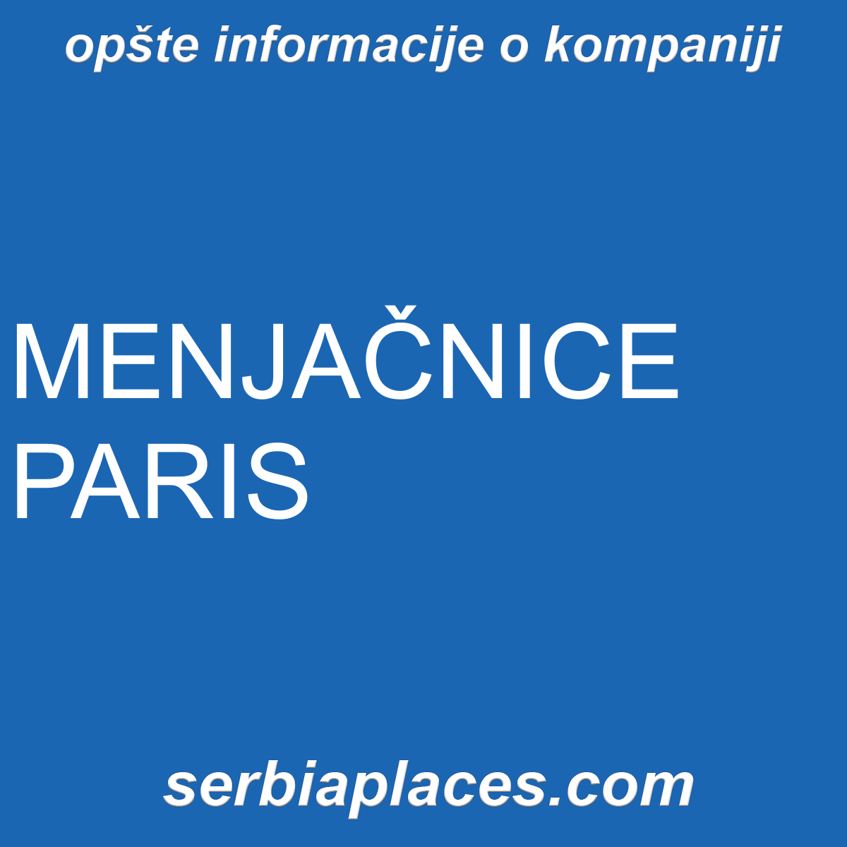 MENJAČNICE PARIS