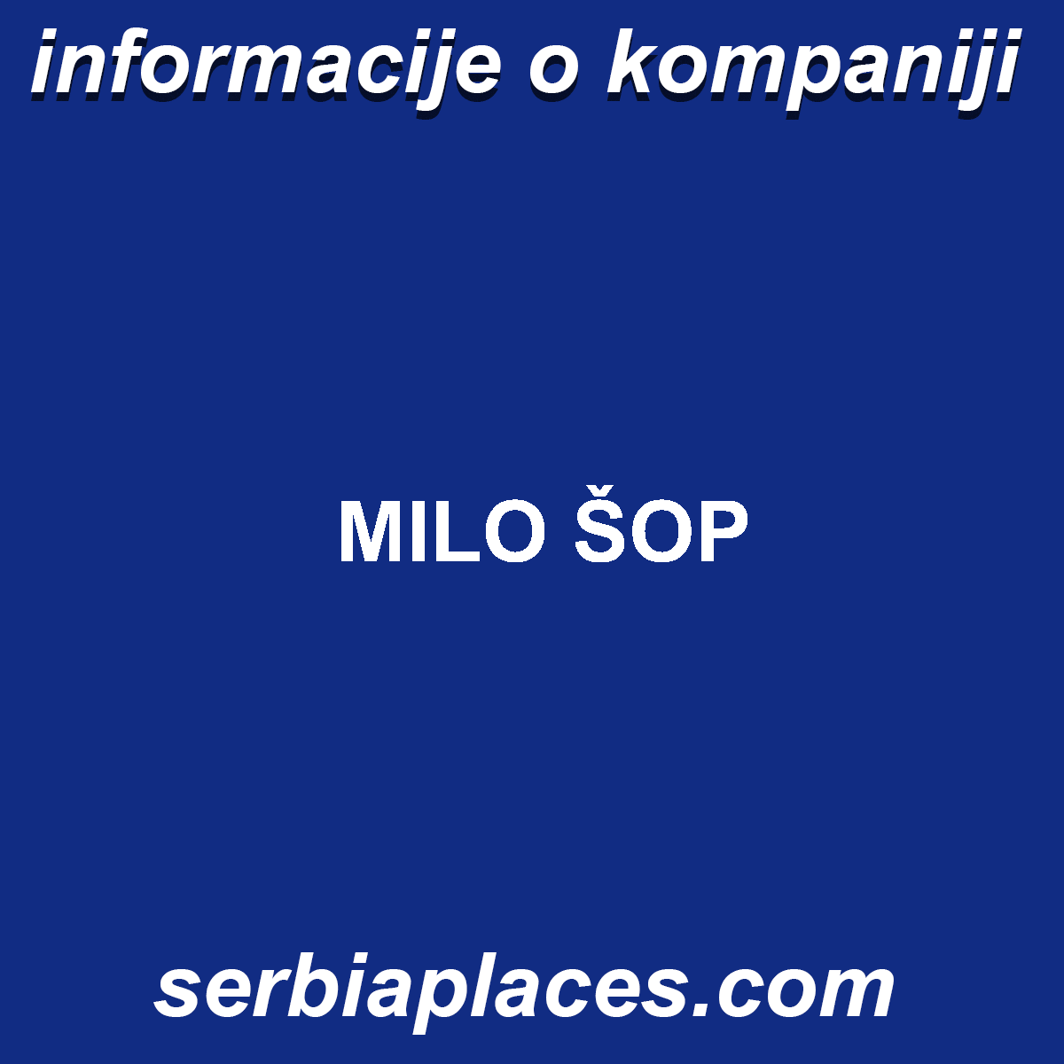 MILO ŠOP