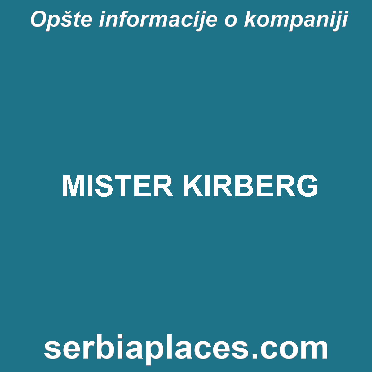 MISTER KIRBERG