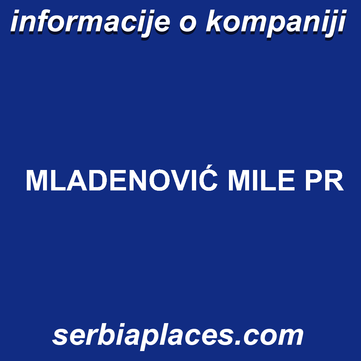 MLADENOVIĆ MILE PR