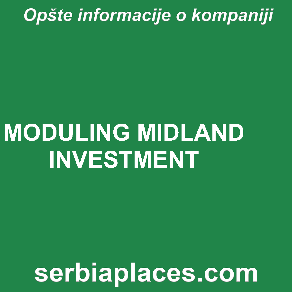 MODULING MIDLAND INVESTMENT