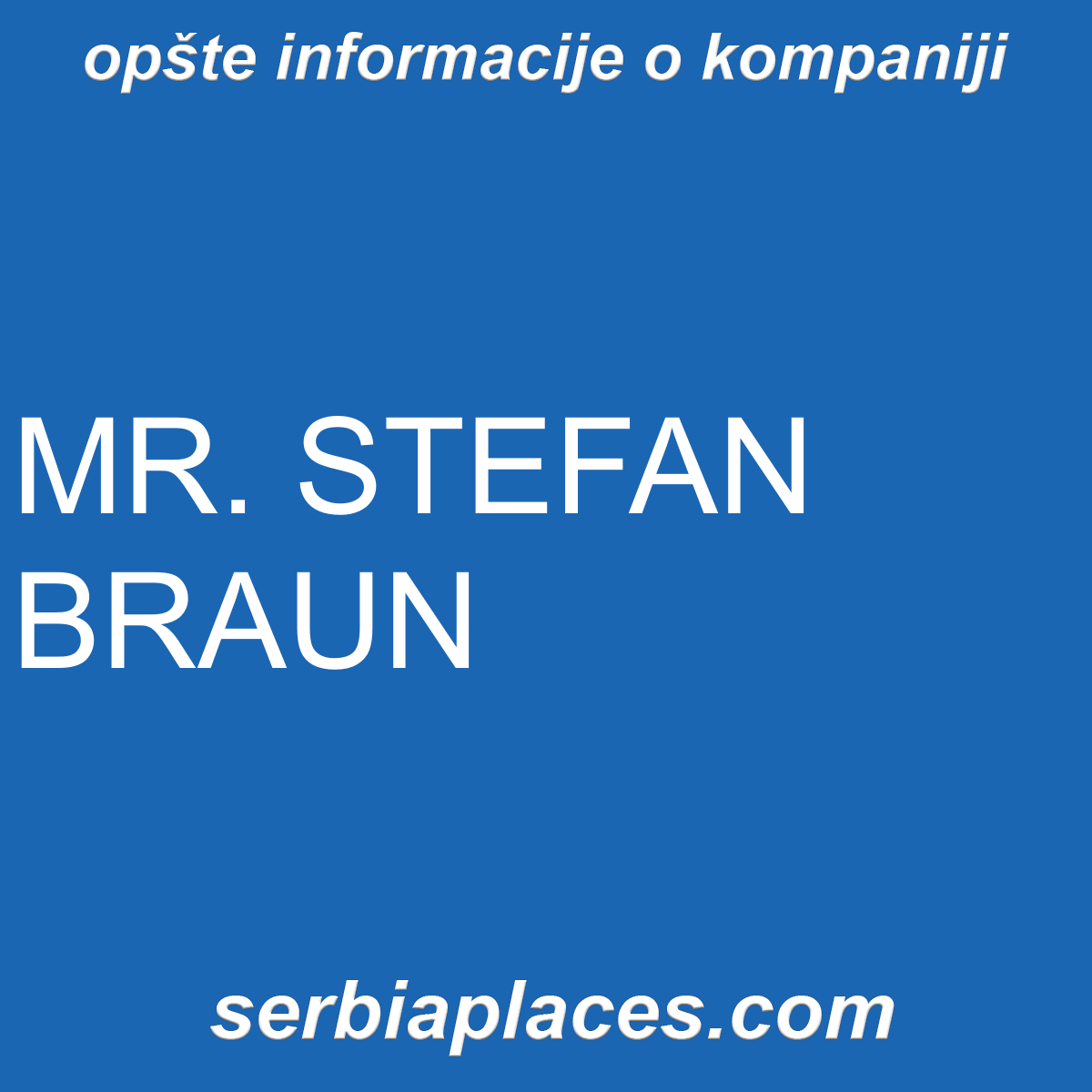 MR. STEFAN BRAUN