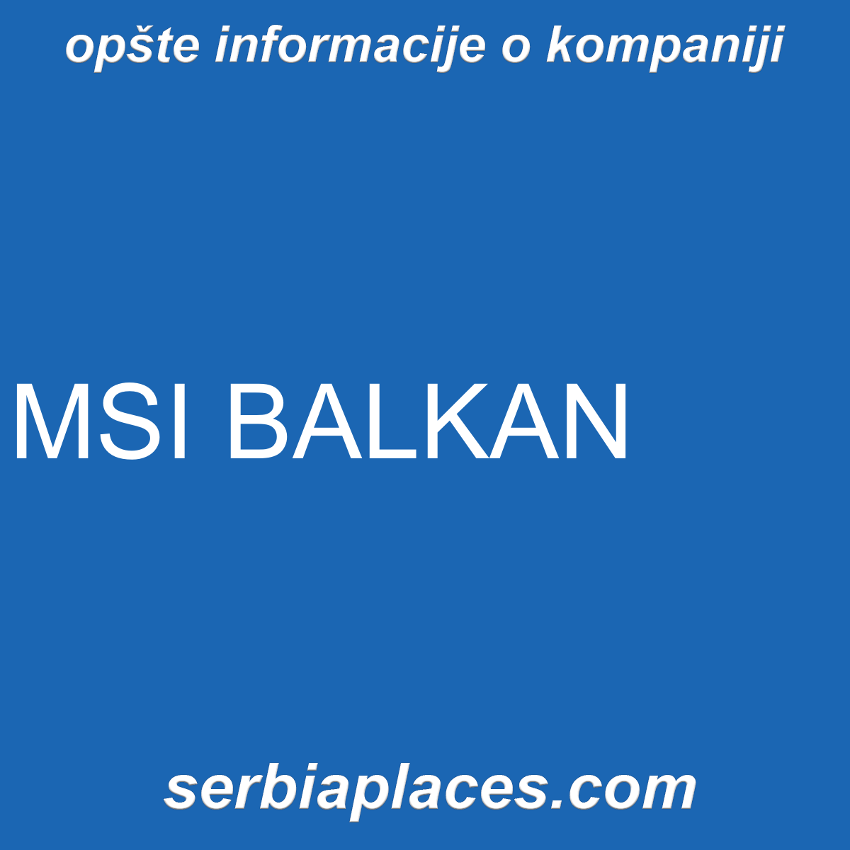 MSI BALKAN
