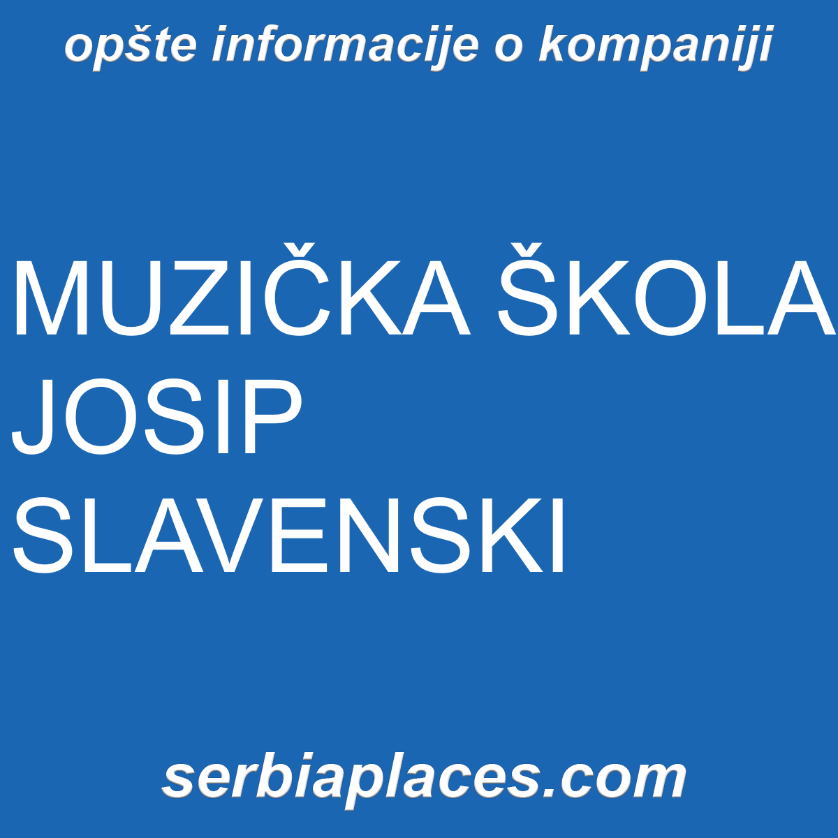 MUZIČKA ŠKOLA JOSIP SLAVENSKI