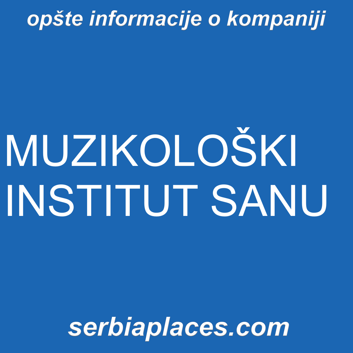 MUZIKOLOŠKI INSTITUT SANU
