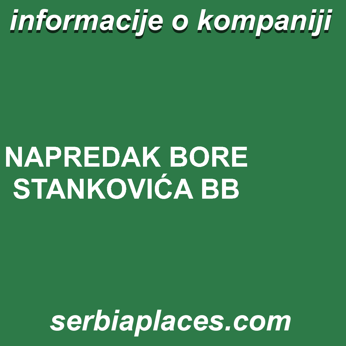 NAPREDAK BORE STANKOVIĆA BB