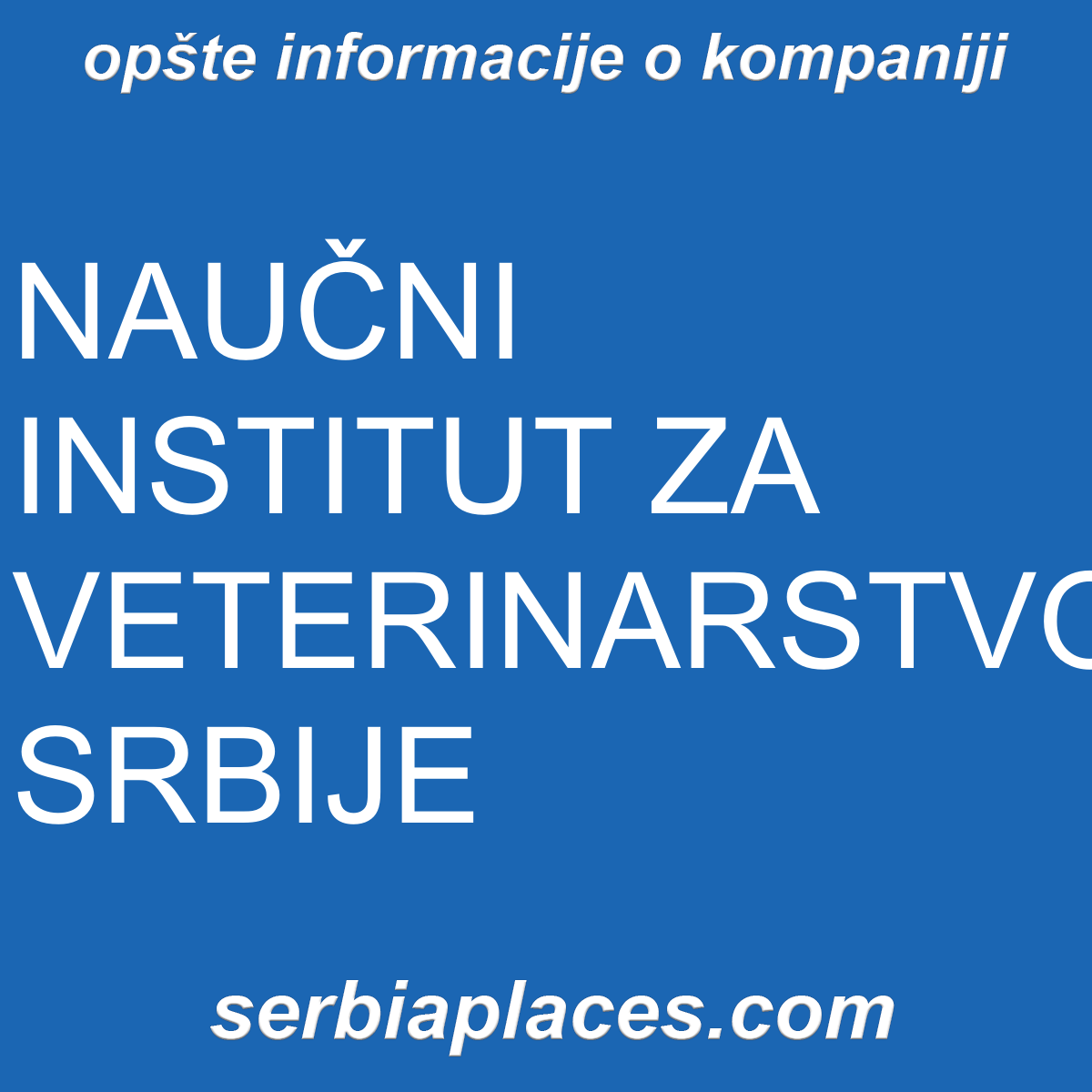 NAUČNI INSTITUT ZA VETERINARSTVO SRBIJE