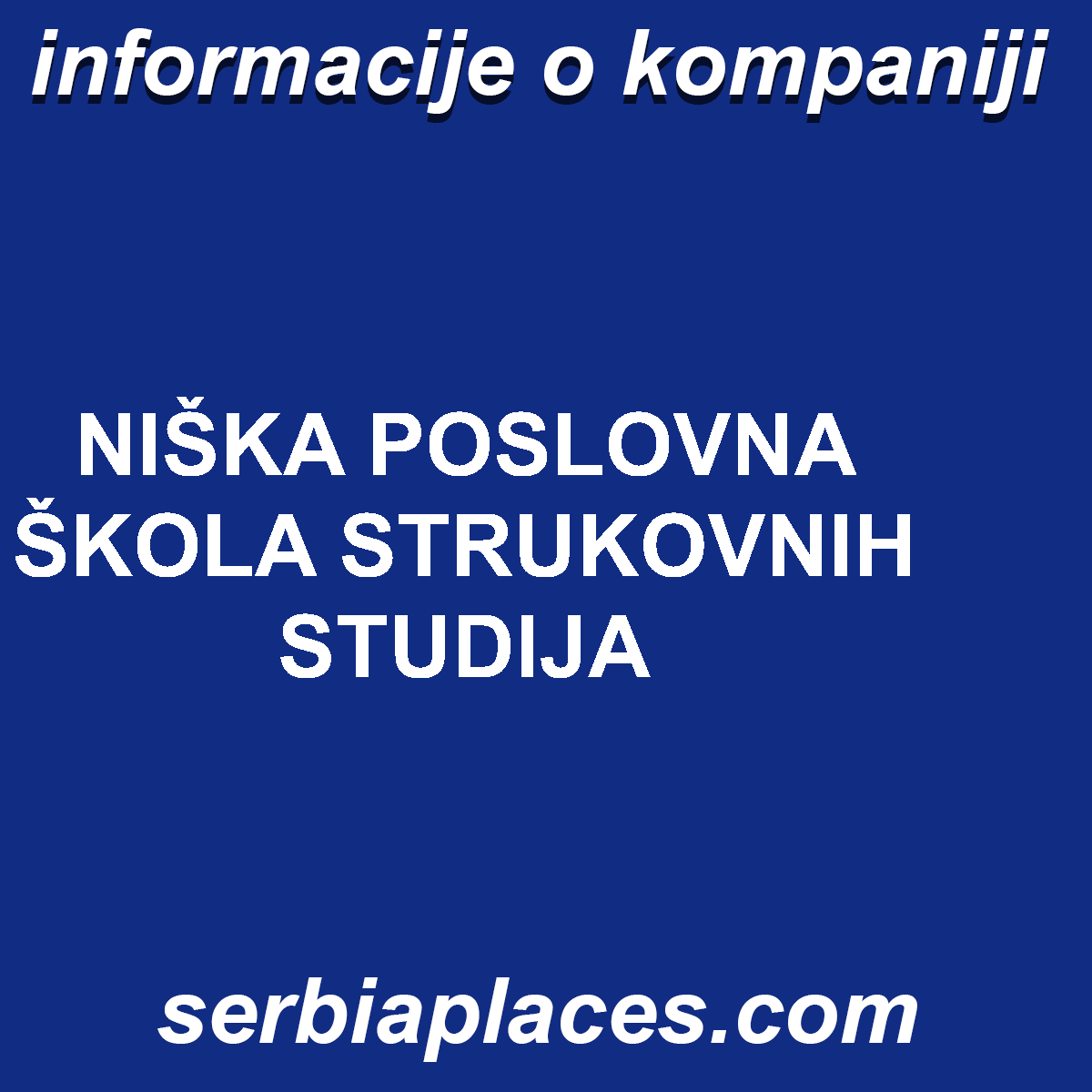 NIŠKA POSLOVNA ŠKOLA STRUKOVNIH STUDIJA