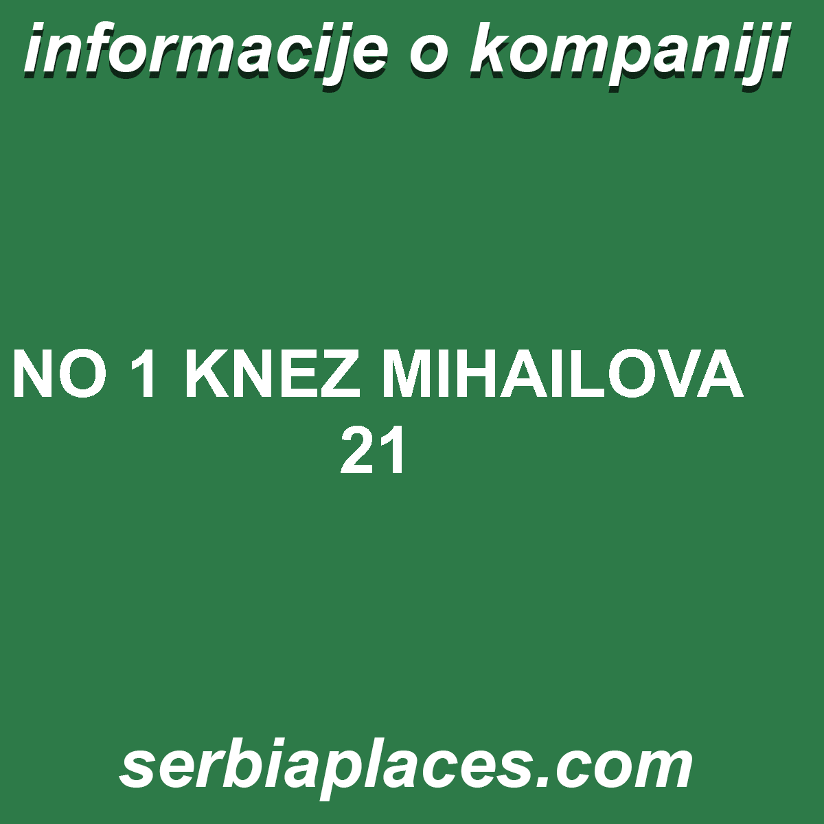 NO 1 KNEZ MIHAILOVA 21