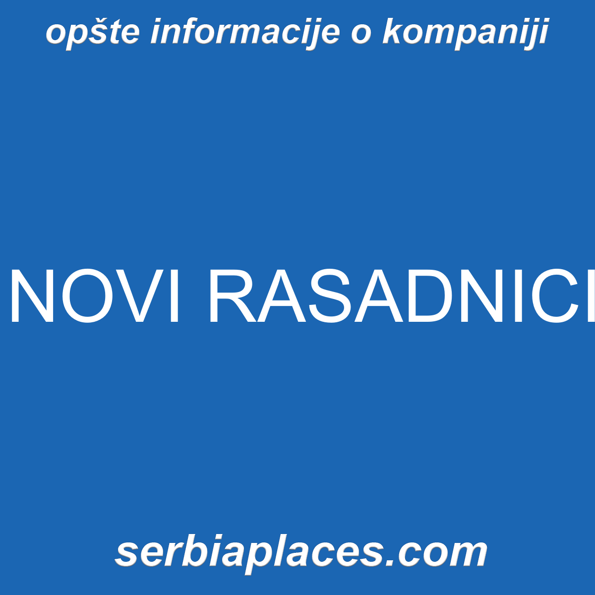 NOVI RASADNICI